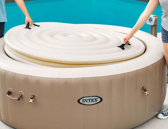 Intex Αντηλιακό Προστατευτικό Κάλυμμα Πισίνας Στρογγυλό Διαμέτρου 198εκ. Καφέ