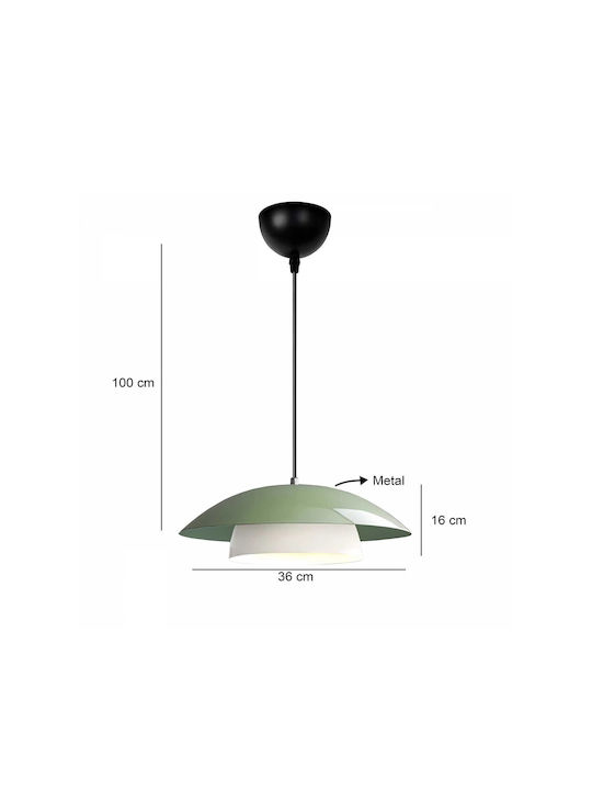 GloboStar Aura Pendant Light Green Bell with Socket E27 31x31x27cm