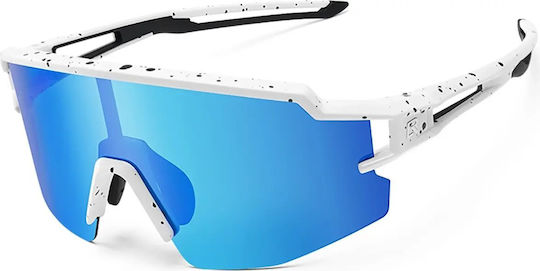 Rockbros Ochelari de ciclism cu Montură Alb și Lentile Polarizat
