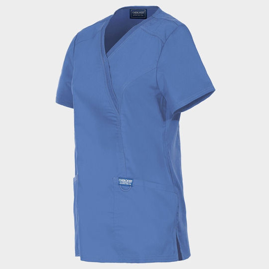 Cherokee WWWE610 Women's Light Blue Medical Blouse