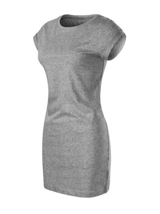 Sommer Mini Sportliches Damenkleid Kurzärmeliges Graues