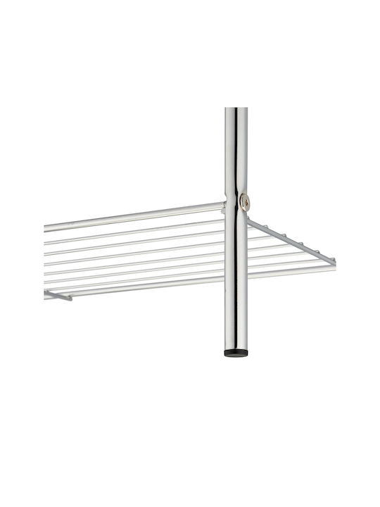 Relaxdays Raft de haine de Baie Simplu ​25.5x25.5cm Inox Gri