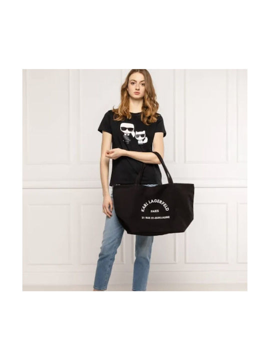 Rue St-Guillaume Fabric Women's Shopper Bag Black
