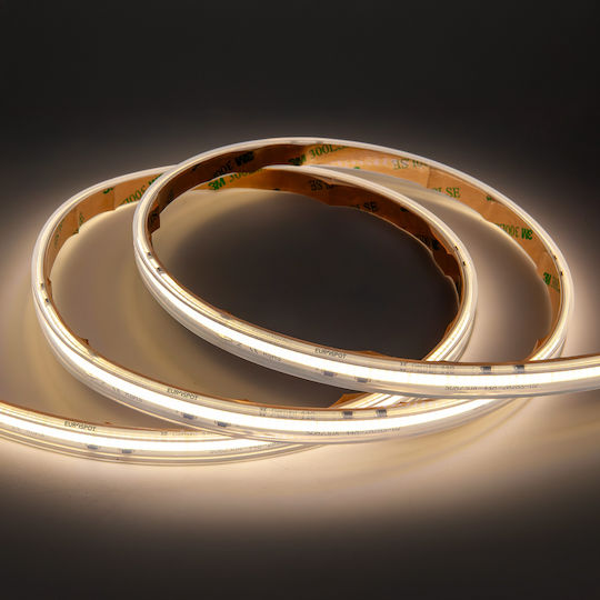 Eurospot Waterproof LED Strip 220V Warm White Light 5m Type COB