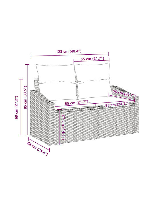 Garten- und Outdoor-Möbelsets Typsatz Wohnzimmer 5 Stück Beige mit Kissen