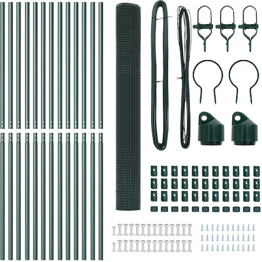 vidaXL Wire Fencing Set Green 2x25m