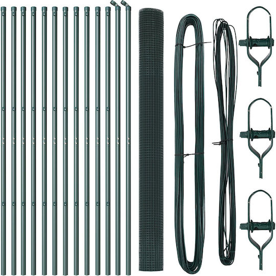 vidaXL Wire Fencing Set Green 2x25m