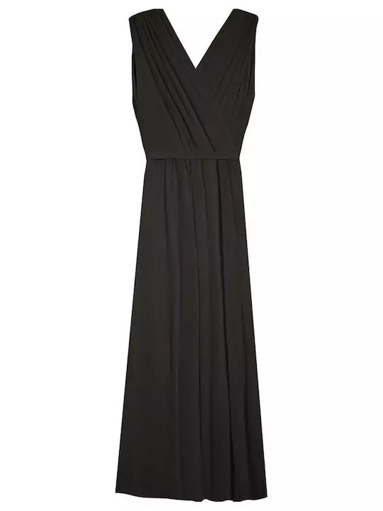Sommer Maxi Damenkleid Wickel Anthrazit