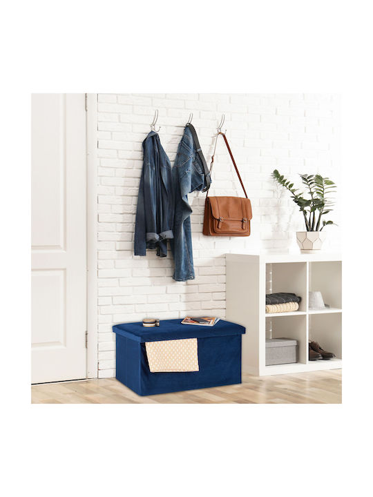Σκαμπό Μπαρ Επενδυμένο με Βελούδο Blue 39x38x77εκ.
