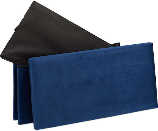 Bar Stool Upholstered with Velvet Blue 39x38x77cm