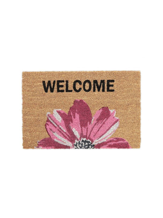 Relaxdays Covor de Intrare din Cocos cu Suport Antiderapant Multicolor 60x40buc Grosime 15mm