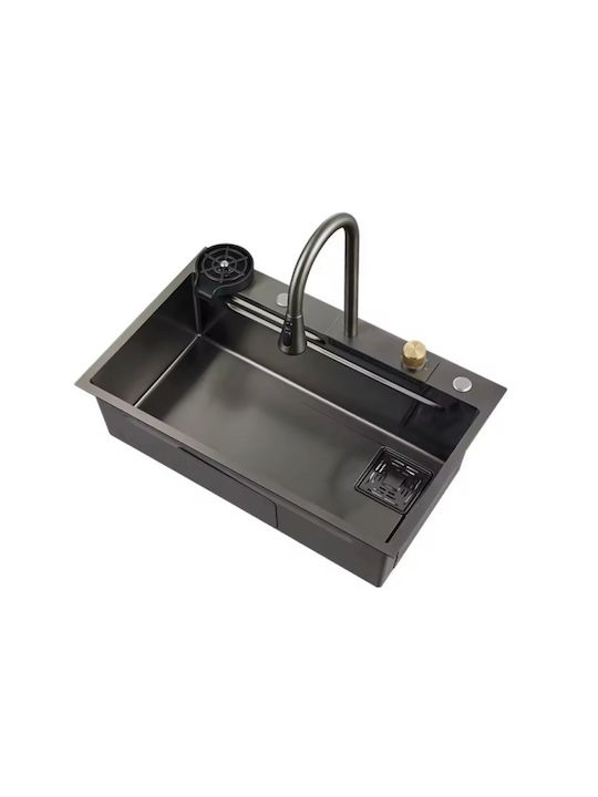 Drop-In Chiuvetă Inox L75xW46cm Gri