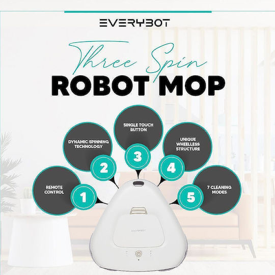 Everybot TS300 Aspirator Robot cu Navigare cu Senzori Albă