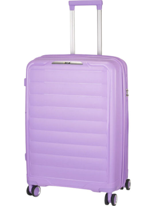 RCM Medium Hard Purple Travel Suitcase with 4 Wheels Height 64cm