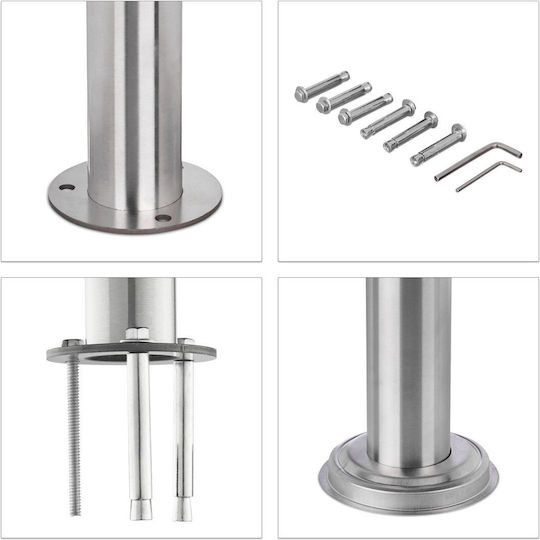 Edelstahl-Balustrade Relaxdays Silber H 90 cm B 80 cm