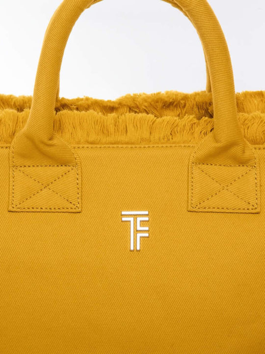 Feel & Touch Caribbean Fabric Beach Bag Yellow