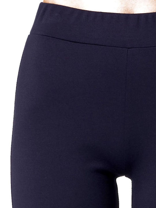 Women's Fabric Trousers with Elastic Navy Blue