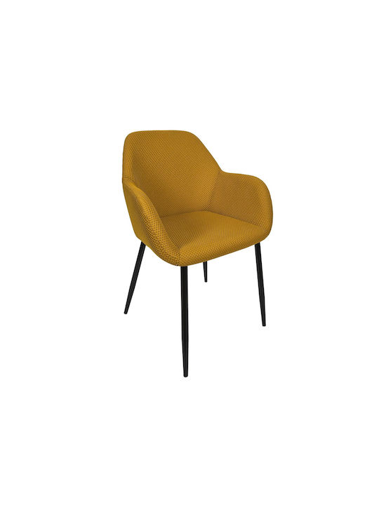 Atomic Dining Room Fabric Chair Yellow 59x55.7x85cm