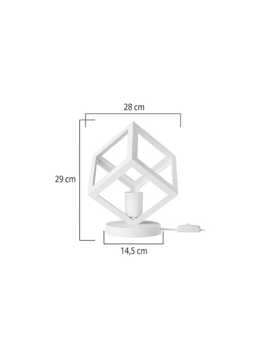 GloboStar Dise Plastic Table Lamp for Socket E27 with White Shade and Base