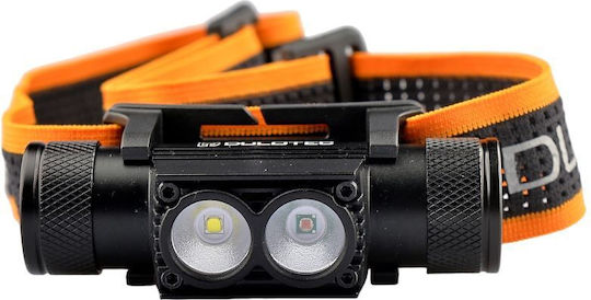 Powerful Dulotec H2 V2.0 Headlamp + 3000 mAh Battery White Red Light