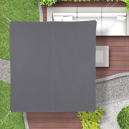 Square Cover Tarp Dimensions 2x2m Uv Protection 30+ Gray Relaxdays
