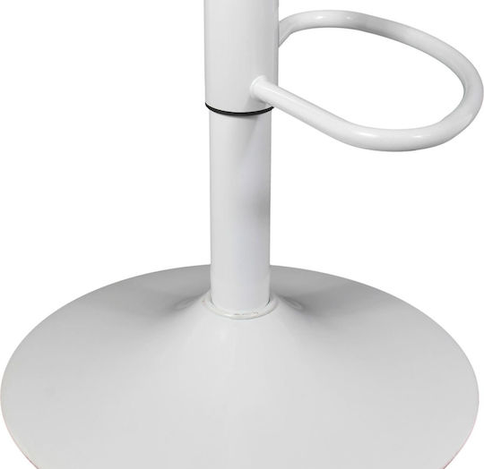 Stool Bar Isak with Back & Adjustable Height White 41.5x38x83cm