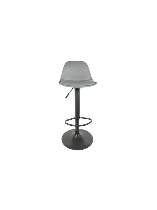 Σκαμπό Μπαρ Isak με Πλάτη & Ρυθμιζόμενο Ύψος Grey 41.5x38x83εκ.