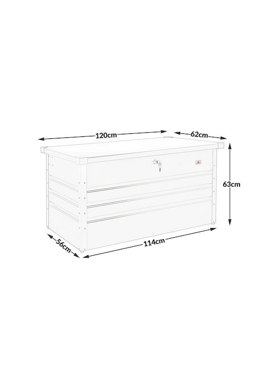 Deuba Cutie de depozitare pentru exterior Metalic 360lt Gri L120xW62xH63buc Deuba Cutie de depozitare pentru exterior Metalic 360lt Gri L120xW62xH63buc