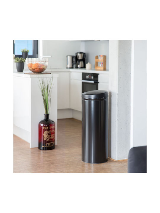 Relaxdays Abfalleimer Abfall aus Edelstahl mit Lichtsensor Gray 50Es 1Stück