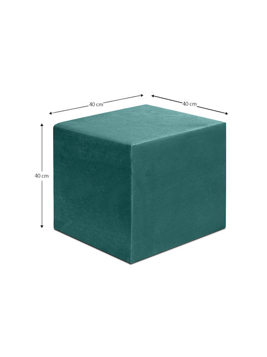 Stool For Living Room Upholstered with Velvet April Cypress Green 40x40x40cm