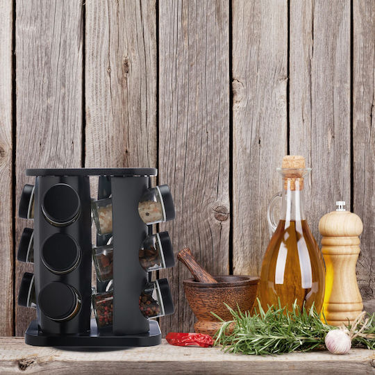 Relaxdays Inox Tabletop Rotating Spice Rack Gray