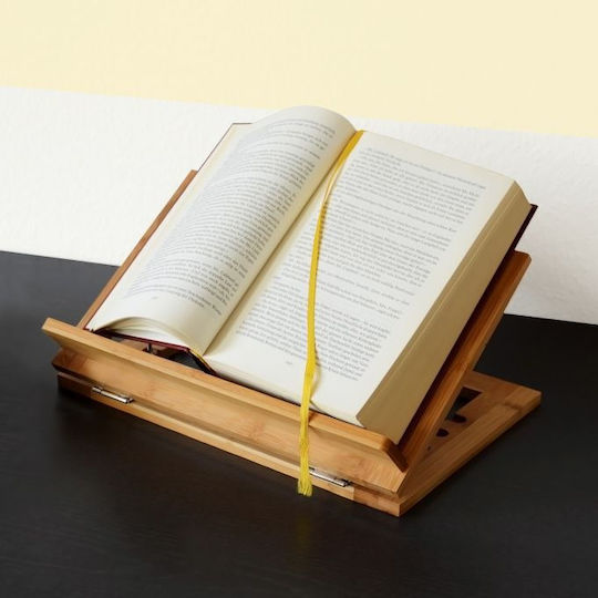 Adjustable Book Stand 3 Angles Bamboo 22 X 33 X 22.5 Cm
