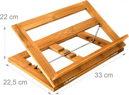 Adjustable Book Stand 3 Angles Bamboo 22 X 33 X 22.5 Cm