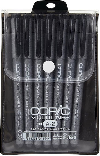 Copic Markere 0.03mm Negru 7buc