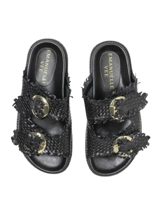 Women's Flat Sandals in Black Color