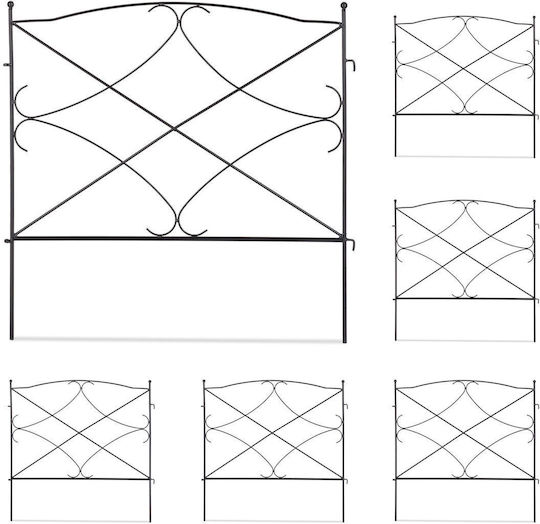 Pachet 6 Borduri Decorative din Metal pentru Grădină Flori 60 X 59.5 X 1 Cm
