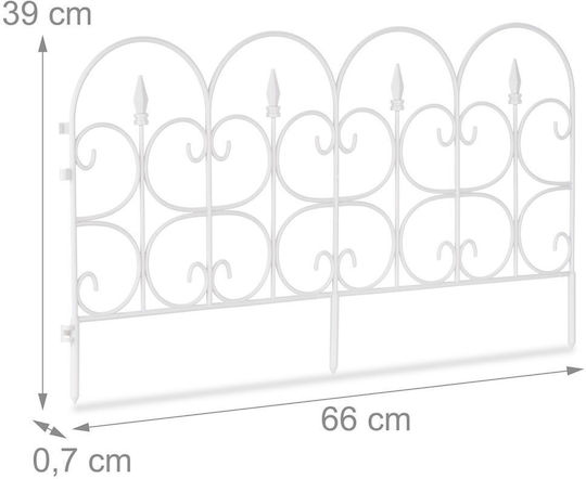 Graniță Flexibilă pentru Grădină Țepușe din Plastic Ideală pentru Delimitarea Aleilor și Peluzelor 135 X 66 Cm Albă
