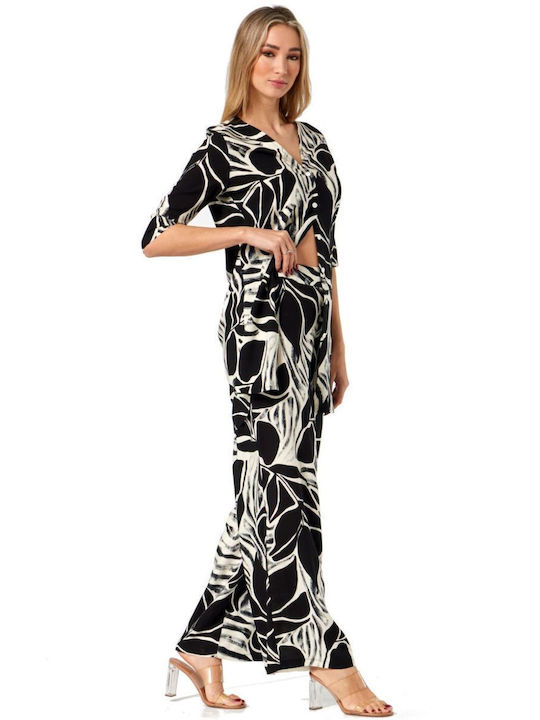 Damen Hemd Black Blumen