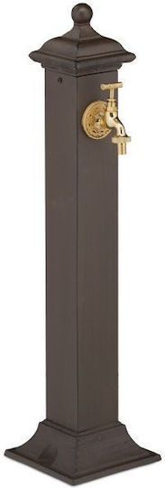 Fântână de Grădină Antică din Fontă din Oțel Inoxidabil Robinet Auriu Relaxdays Dimensiuni Aprox. 71 X 17 X 21 Cm Maro Închis