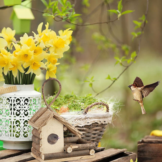 Rustic Decorative Hanging Bird House Wood 29 X 20 X 12 Cm