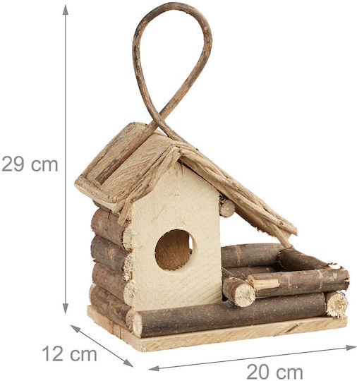 Rustic Decorative Hanging Bird House Wood 29 X 20 X 12 Cm