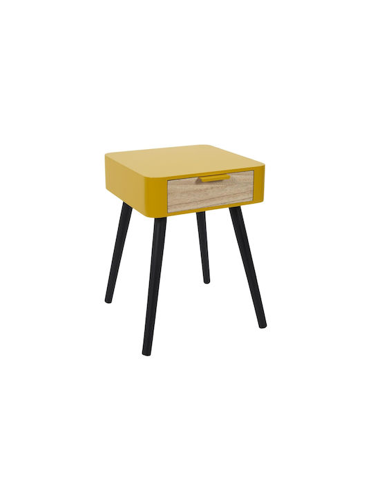 Κομοδίνο Ξύλινο Κίτρινο 35x37x48cm HD7337
