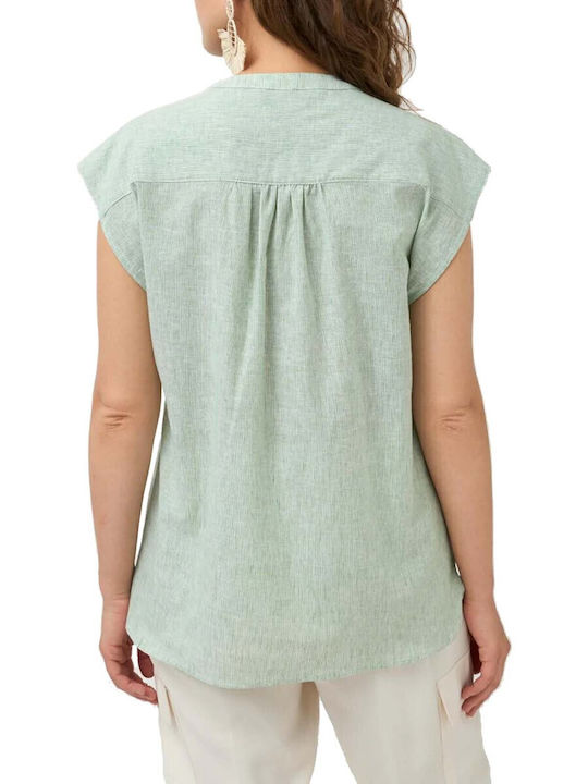 Style Γυναικείο Πουκάμισο Green Style Γυναικείο Πουκάμισο Green