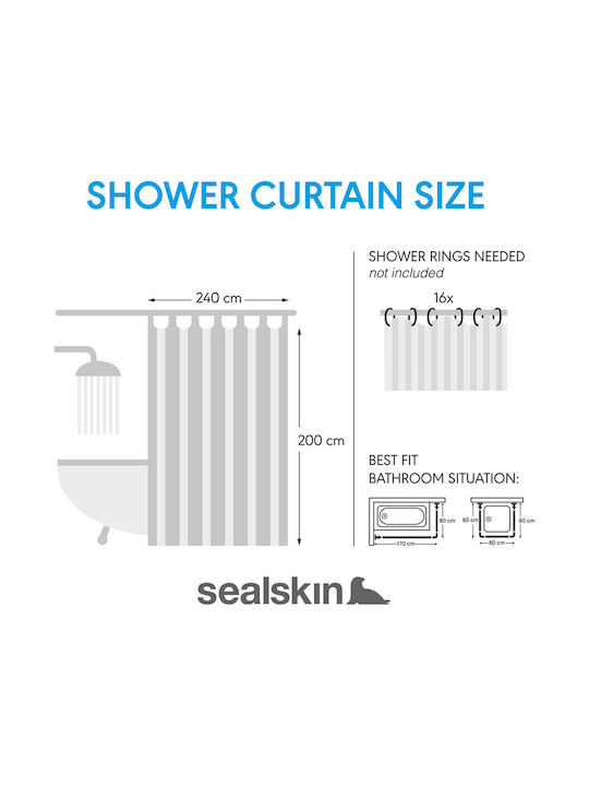 Sealskin Duschvorhang 240x200cm Off-White
