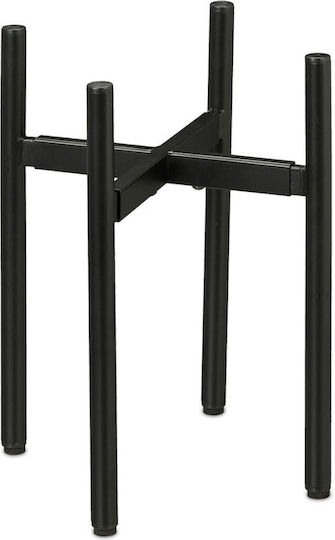 Set 2 Suporturi Reglabile pentru Plante din Fier Negru 31 X 26-37 X 26-37 Cm Capacitate de Încărcare 50 Kg