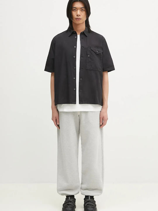 Short-sleeved Cotton Shirt Black