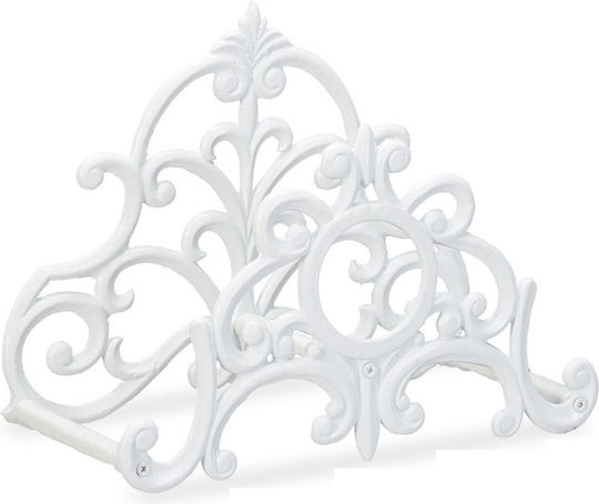 Wall Mount Hose Hanger White Cast Iron Relaxdays 24 X 31.5 X 15 Cm
