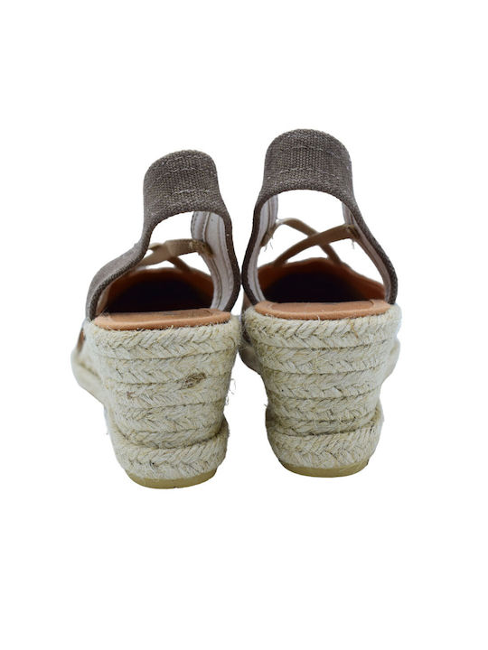 Platforme dama în stil espadrile Maro