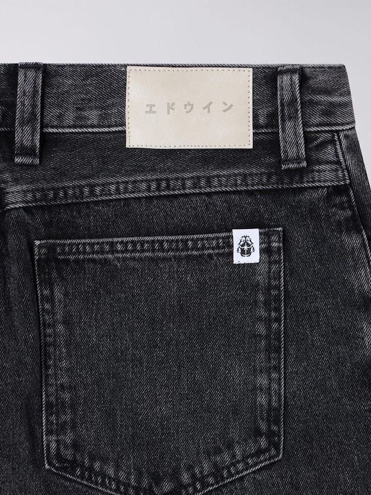 Men's Jeans Pants with Loose Straight Fit Black