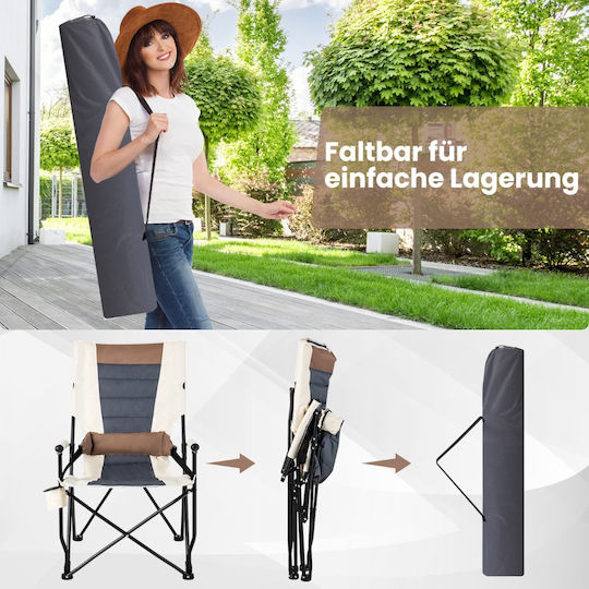 Costway Chair Beach Brown 63x72x102cm